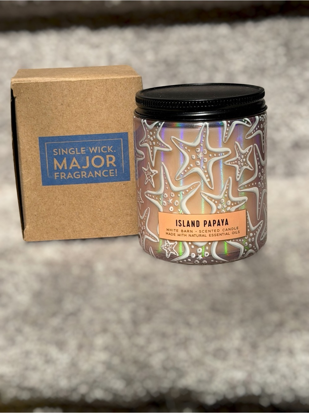 White Barn Bath & Body Works Island Papaya Tropical Coconut Starfish Candle